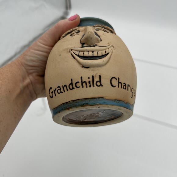 Grandchild change Pottery Jar Booty Banks 4 3/4 x 4 1/2” - Picture 12 of 16